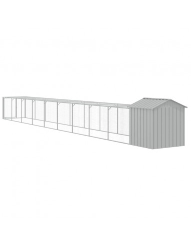 Pollaio Area Corsa Grigio Chiaro 117x1017x123cm Acciaio Zincato