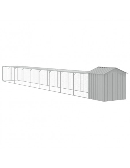 Pollaio Area Corsa Grigio Chiaro 117x1017x123cm Acciaio Zincato