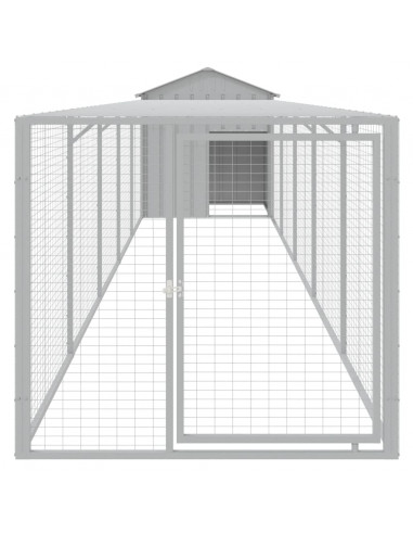 Pollaio Area Corsa Grigio Chiaro 117x609x123 cm Acciaio Zincato
