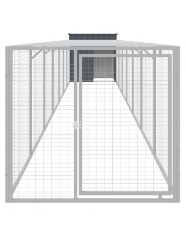 Pollaio con Area Corsa Antracite 110x813x110 cm Acciaio Zincato