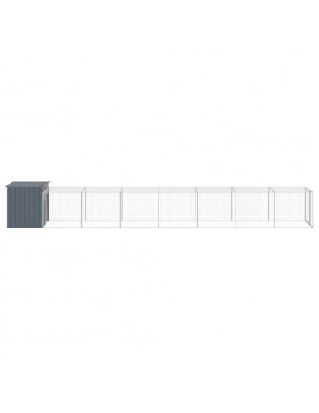 Pollaio con Area Corsa Antracite 110x813x110 cm Acciaio Zincato