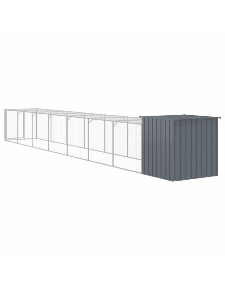 Pollaio con Area Corsa Antracite 110x813x110 cm Acciaio Zincato