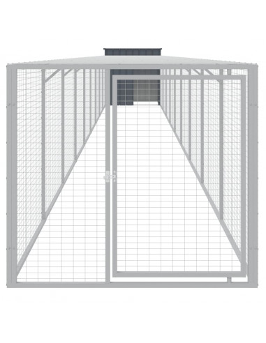 Pollaio con Area Corsa Antracite 110x1017x110cm Acciaio Zincato