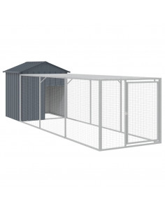 Pollaio con Area Corsa Antracite 117x405x123 cm Acciaio Zincato 2