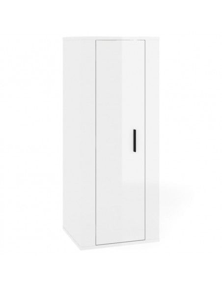 Set Mobili Porta TV 3 pz Bianco Lucido in Legno Multistrato