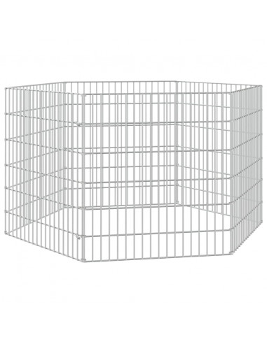 Conigliera con 6 Pannelli 54x60 cm Ferro Zincato