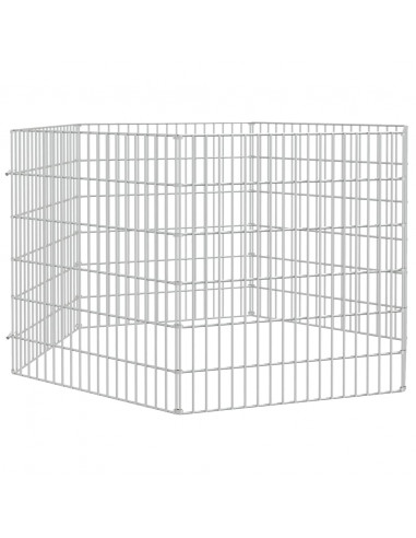 Conigliera con 6 Pannelli 54x60 cm Ferro Zincato