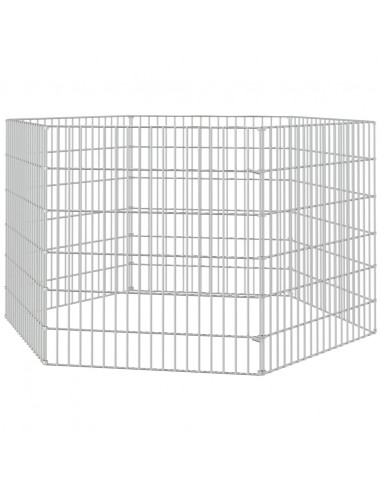 Conigliera con 6 Pannelli 54x60 cm Ferro Zincato