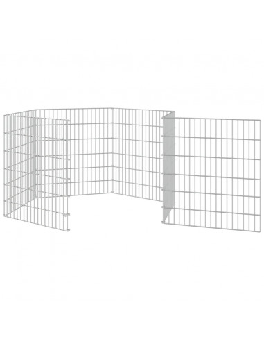 Conigliera con 6 Pannelli 54x60 cm Ferro Zincato