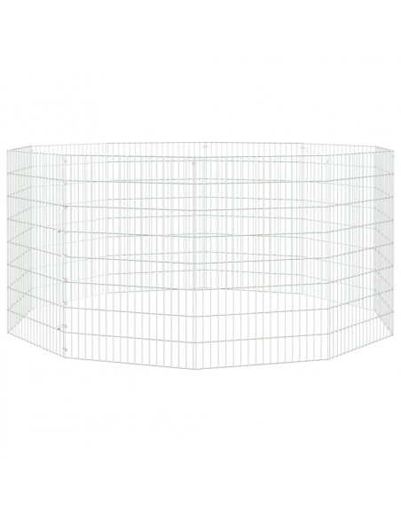 Conigliera con 10 Pannelli 54x80 cm Ferro Zincato