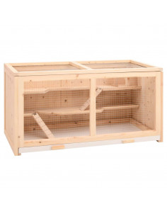 Gabbia per Criceti 89,5x45x45 cm in Legno Massello di Abete 2