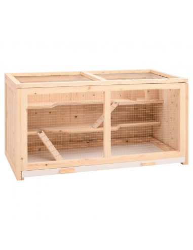 Gabbia per Criceti 89,5x45x45 cm in Legno Massello di Abete