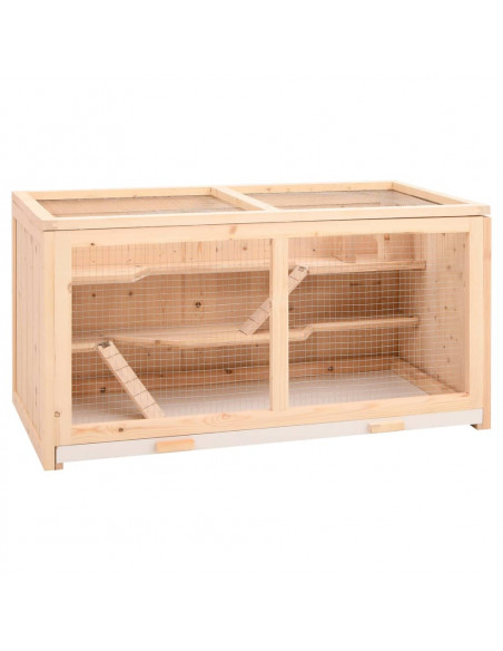 Gabbia per Criceti 89,5x45x45 cm in Legno Massello di Abete
