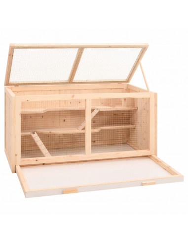 Gabbia per Criceti 89,5x45x45 cm in Legno Massello di Abete