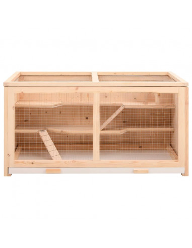 Gabbia per Criceti 89,5x45x45 cm in Legno Massello di Abete