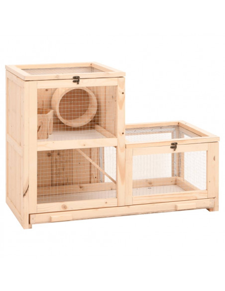 Gabbia per Criceti 81x40x60 cm in Legno Massello di Abete