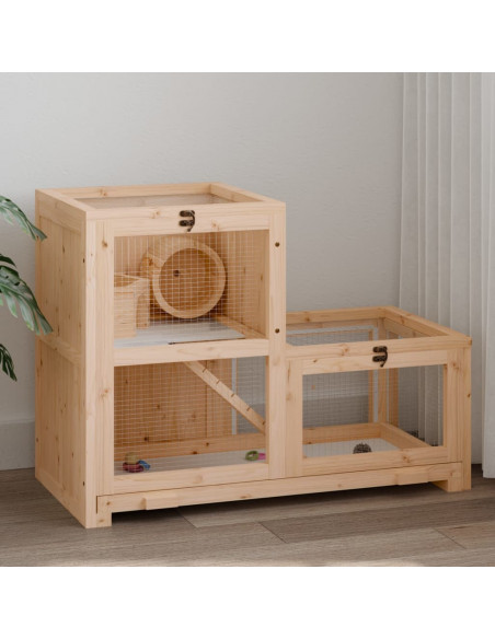Gabbia per Criceti 81x40x60 cm in Legno Massello di Abete