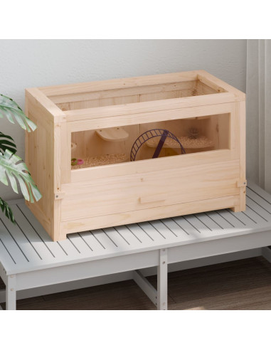 Gabbia per Criceti 60x30x35 cm in Legno Massello di Abete