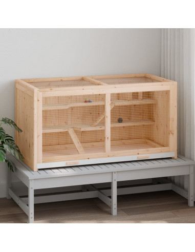 Gabbia per Criceti 104x52x54 cm in Legno Massello di Abete