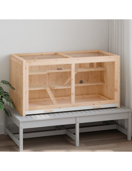 Gabbia per Criceti 104x52x54 cm in Legno Massello di Abete