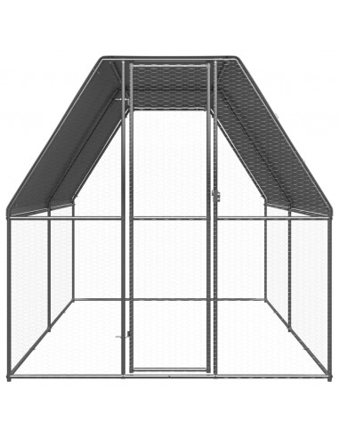 Gabbia per Polli da Esterno 2x4x2 m in Acciaio Zincato