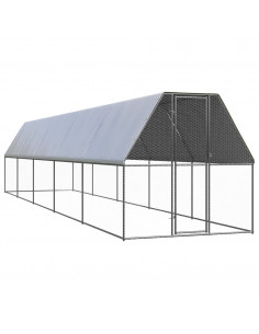 Gabbia per Polli da Esterno 2x10x2 m in Acciaio Zincato 2