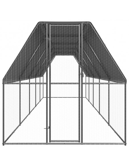 Gabbia per Polli da Esterno 2x10x2 m in Acciaio Zincato
