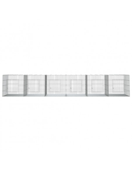 Conigliera con 6 Pannelli 327x79x54 cm Ferro Zincato