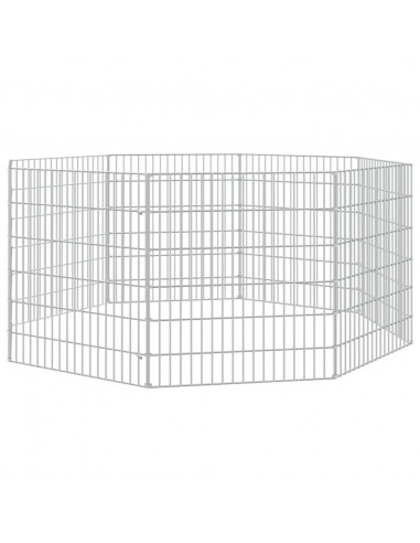 Conigliera con 8 Pannelli 54x60 cm Ferro Zincato