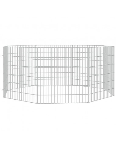 Conigliera con 8 Pannelli 54x60 cm Ferro Zincato