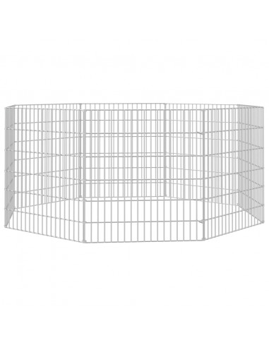 Conigliera con 8 Pannelli 54x60 cm Ferro Zincato