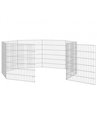 Conigliera con 8 Pannelli 54x60 cm Ferro Zincato