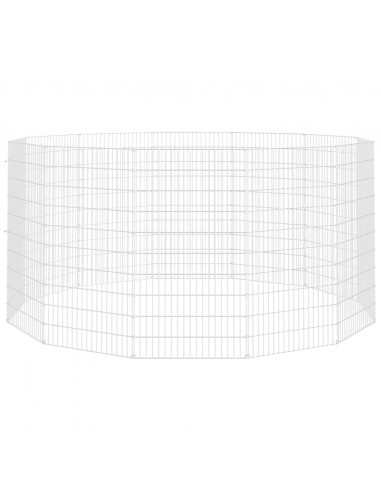 Conigliera con 12 Pannelli 54x100 cm Ferro Zincato