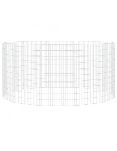 Conigliera con 12 Pannelli 54x100 cm Ferro Zincato