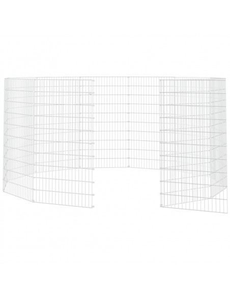 Conigliera con 12 Pannelli 54x100 cm Ferro Zincato