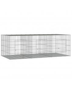 Conigliera con 3 Pannelli 163x79x54 cm Ferro Zincato 2