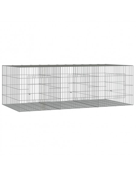 Conigliera con 3 Pannelli 163x79x54 cm Ferro Zincato