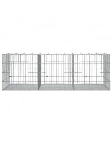 Conigliera con 3 Pannelli 163x79x54 cm Ferro Zincato