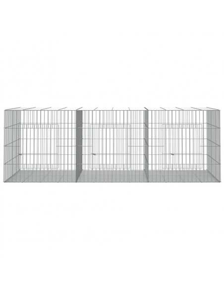 Conigliera con 3 Pannelli 163x79x54 cm Ferro Zincato