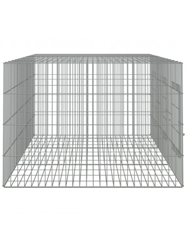 Conigliera con 3 Pannelli 163x79x54 cm Ferro Zincato