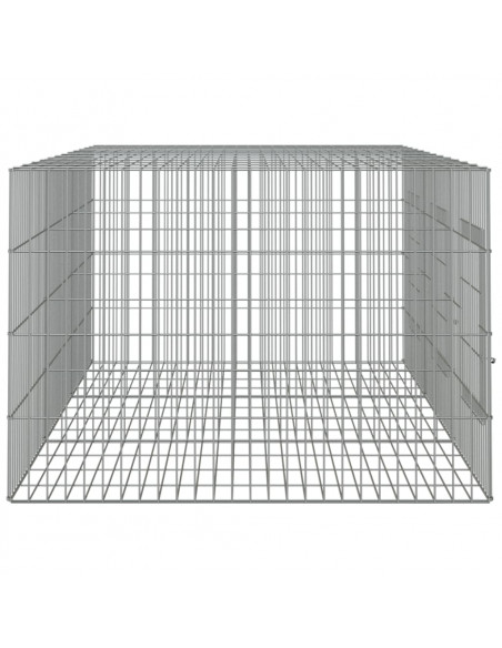 Conigliera con 3 Pannelli 163x79x54 cm Ferro Zincato