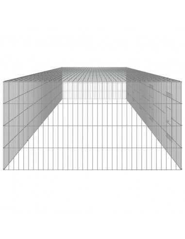 Conigliera con 5 Pannelli 541x109x54 cm Ferro Zincato