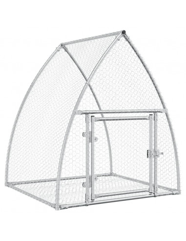 Gabbia per Conigli Argento 100x105x120 cm in Acciaio Zincato