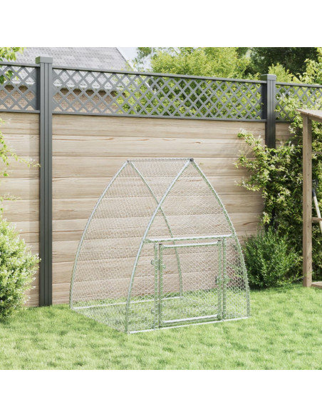 Gabbia per Conigli Argento 100x105x120 cm in Acciaio Zincato