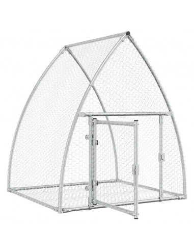 Gabbia per Conigli Argento 100x105x120 cm in Acciaio Zincato