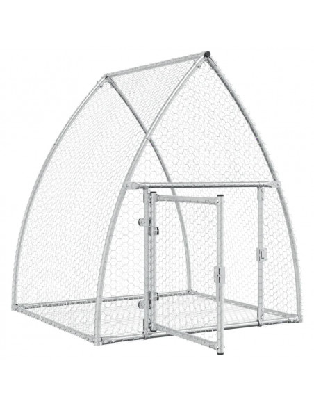 Gabbia per Conigli Argento 100x105x120 cm in Acciaio Zincato