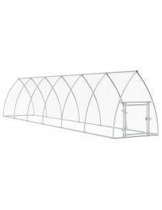 Gabbia per Polli Argento 600x105x120 cm in Acciaio Zincato 2