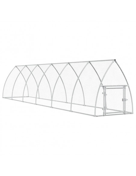 Gabbia per Polli Argento 600x105x120 cm in Acciaio Zincato