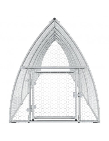 Gabbia per Polli Argento 600x105x120 cm in Acciaio Zincato