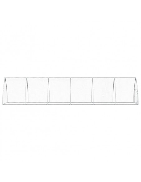 Gabbia per Polli Argento 600x105x120 cm in Acciaio Zincato